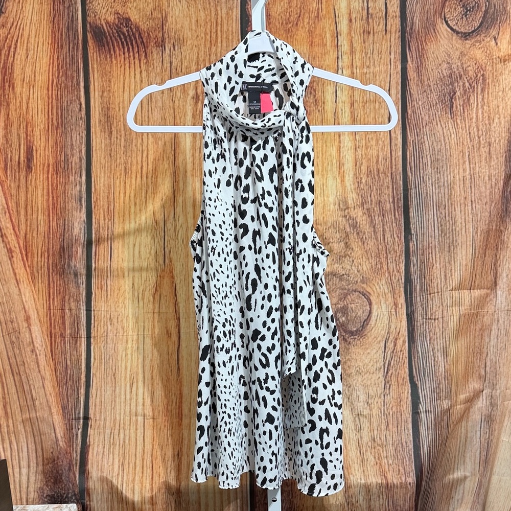 INC Tie Neckline Sleeveless Halter Blouse Size 12